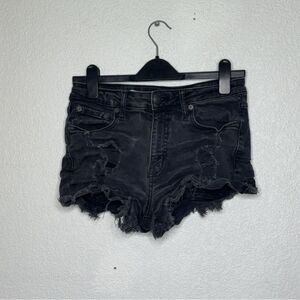 Woman’s Aeropostale Black Distressed Jean Shorts Size 6